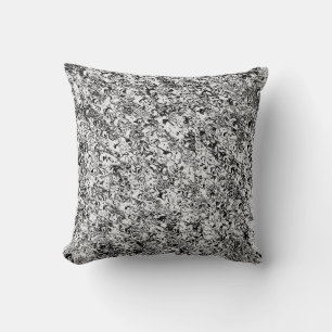 black and white abstract pattern cushion