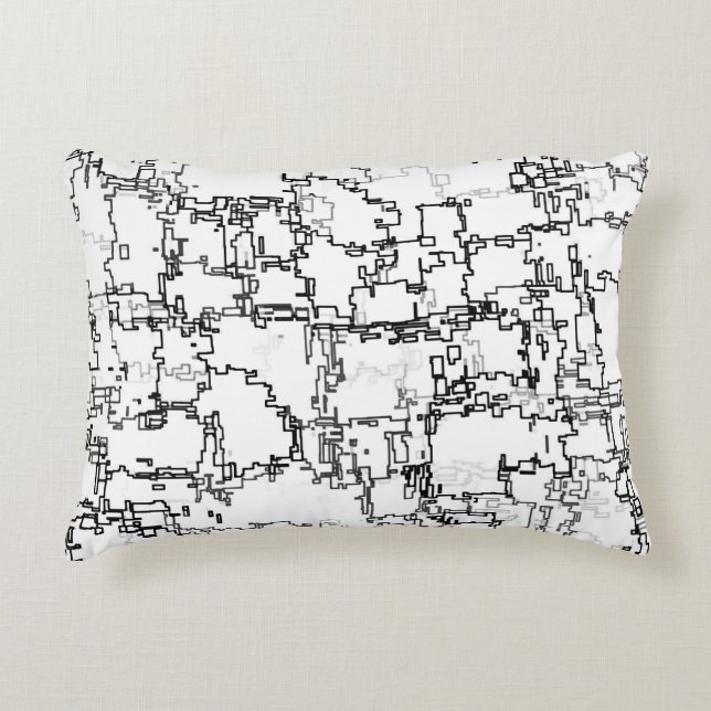 Black and White Abstract Pattern Decorative Cushion (Front)