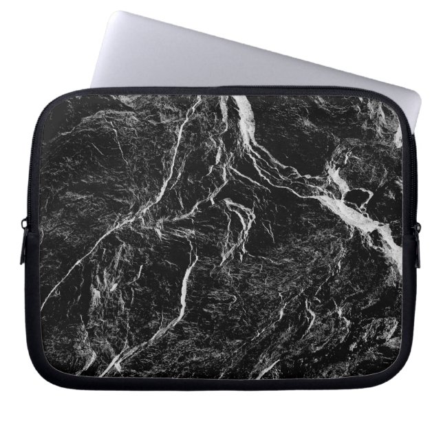 Black and White Abstract Pattern Laptop Sleeve (Front)
