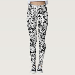 Black and White Abstract Pattern Leggings