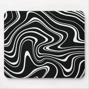Black and White Abstract Pattern Mouse Mat