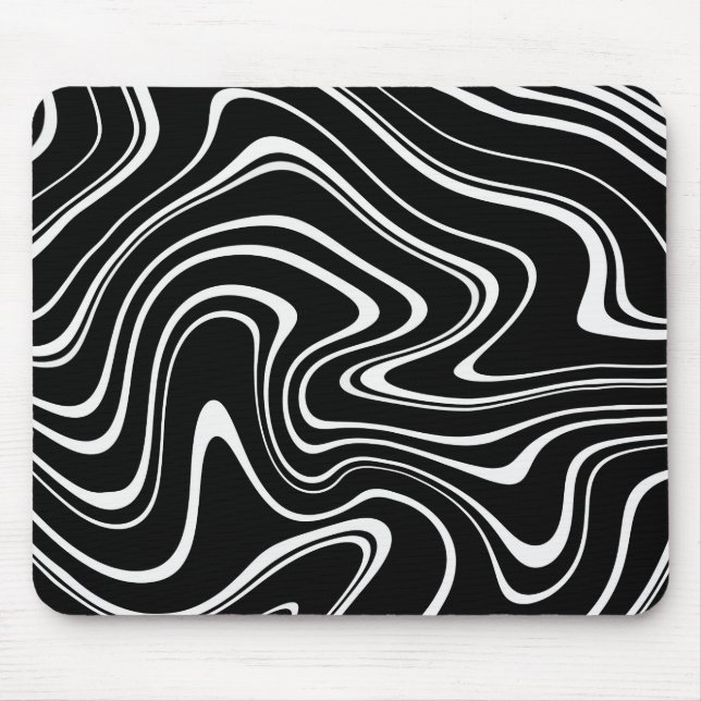 Black and White Abstract Pattern Mouse Mat (Front)