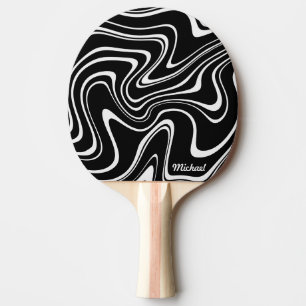 Black and White Abstract Pattern - Personalizable! Ping Pong Paddle