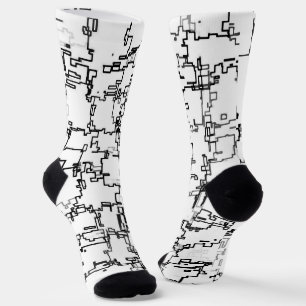 Black and White Abstract Pattern Socks