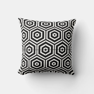 Black and white abstract pattern solid back cushion