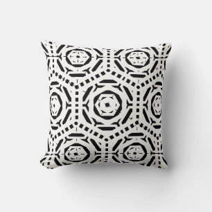 Black and  white  abstract pattern solid back cushion