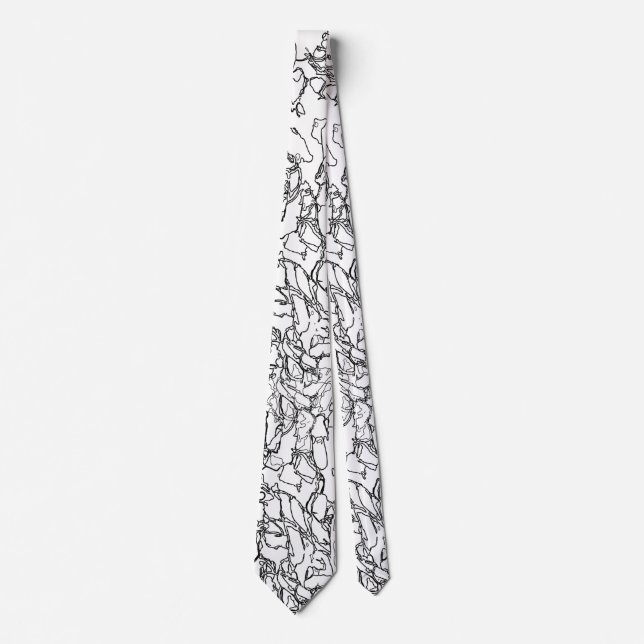 Black and White Abstract Pattern Tie (Front)