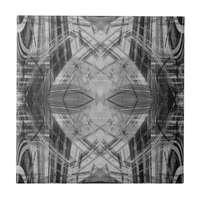 Black and white abstract pattern tile (Front)