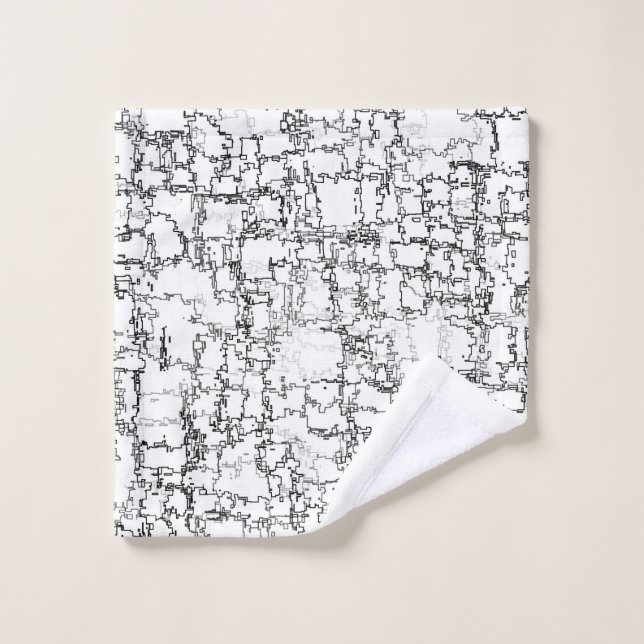 Black and White Abstract Pattern Wash Cloth (Wash Cloth)
