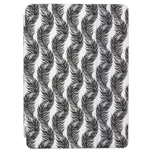 Black and white abstract Peacock feather pattern iPad Air Cover