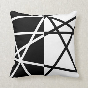 Black and White Abstract Pillow