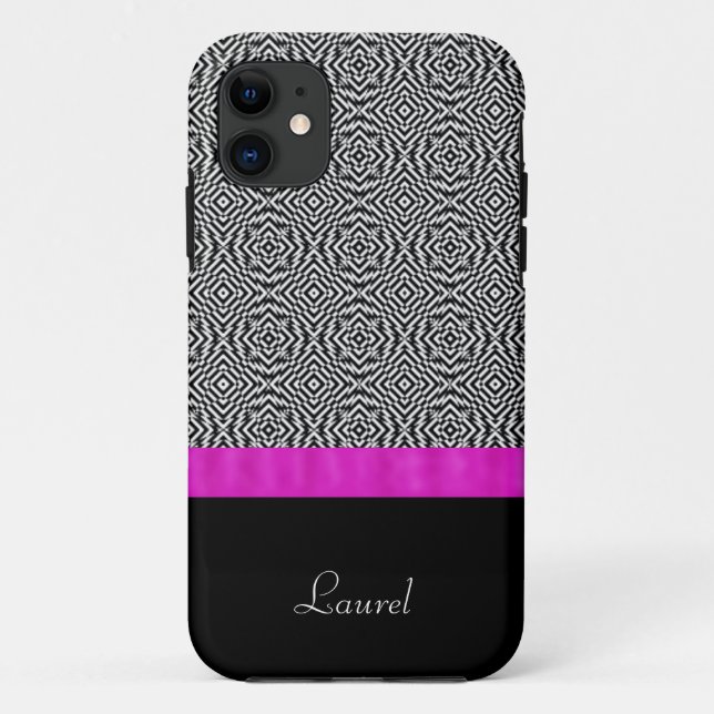Black and White Abstract Pink iPhone 5 Case (Back)
