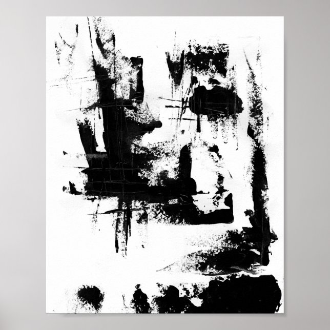 Black and white Abstract poster (Front)