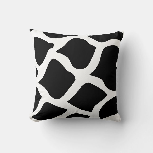 BLACK AND WHITE abstract print Cushion (Front)