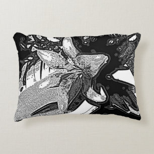black and white abstract shapes contempory decorative cushion
