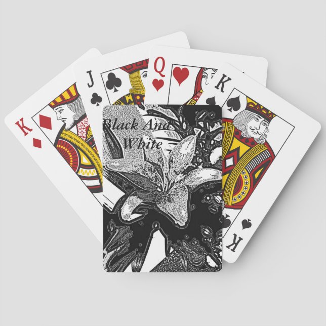 black and white abstract shapes modern playing cards (Back)