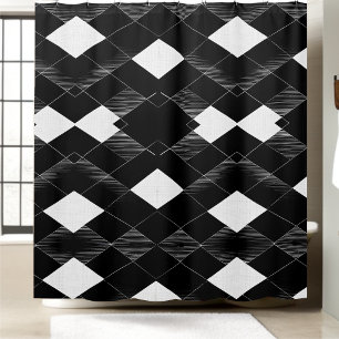 Black and White Abstract Shower Curtain Style 2