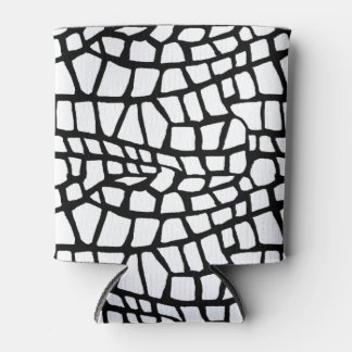 Black and White Abstract Snake Print Design Can Co Cooler