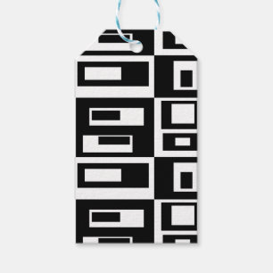 Black and White Abstract Squares Gift Tags