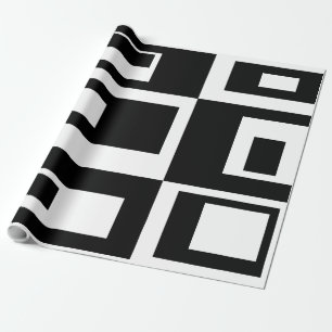 Black and White Abstract Squares Wrapping Paper