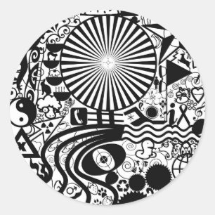Black and White Abstract Stickers