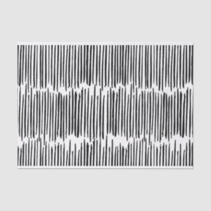 Black and White Abstract Stripe Pattern Tissue Paper