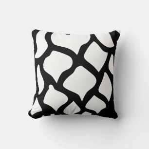 black and white abstract stripes cushion