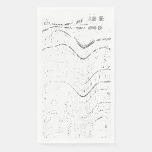 Black And White Abstract Swirl Rustic Wedding Napkin