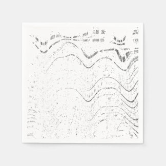 Black And White Abstract Swirl Rustic Wedding Napkin