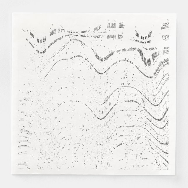 Black And White Abstract Swirl Rustic Wedding Napkin (Front)