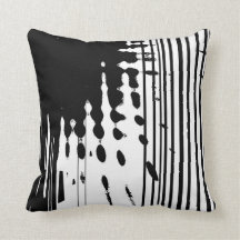 Black and white abstract Throw Pillow