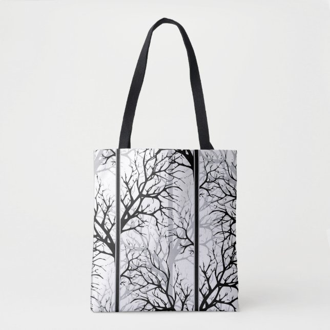 Black and white abstract tote bag (Front)
