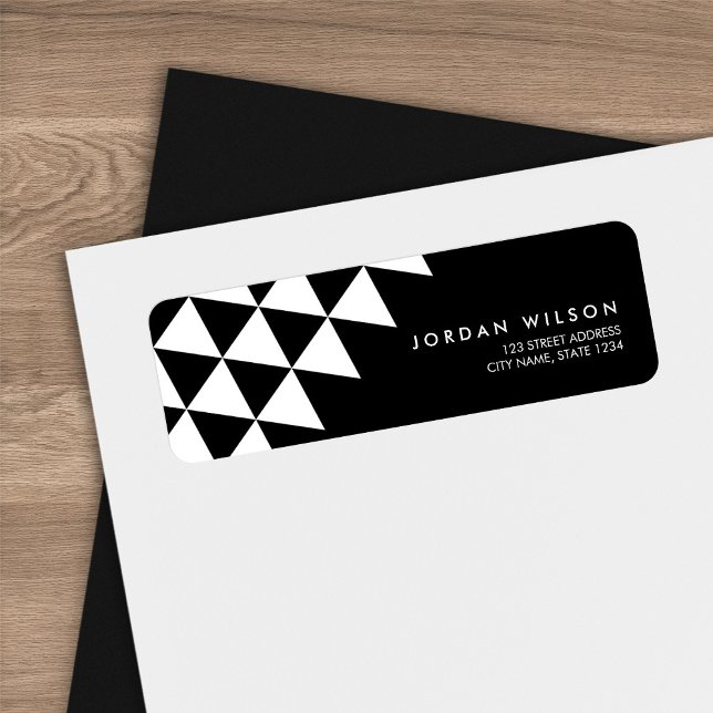 Black and White Abstract Triangle Modern Address (Creator Uploaded)