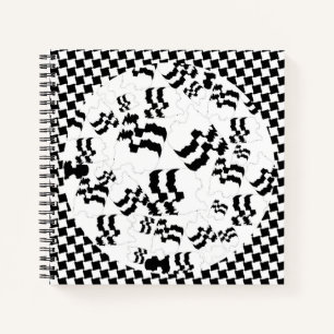 Black and white abstract women notebook