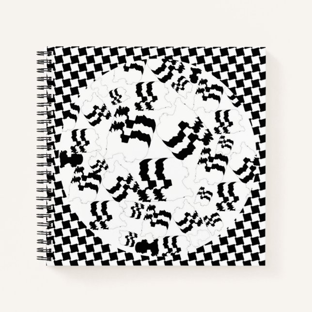 Black and white abstract women notebook (Front)