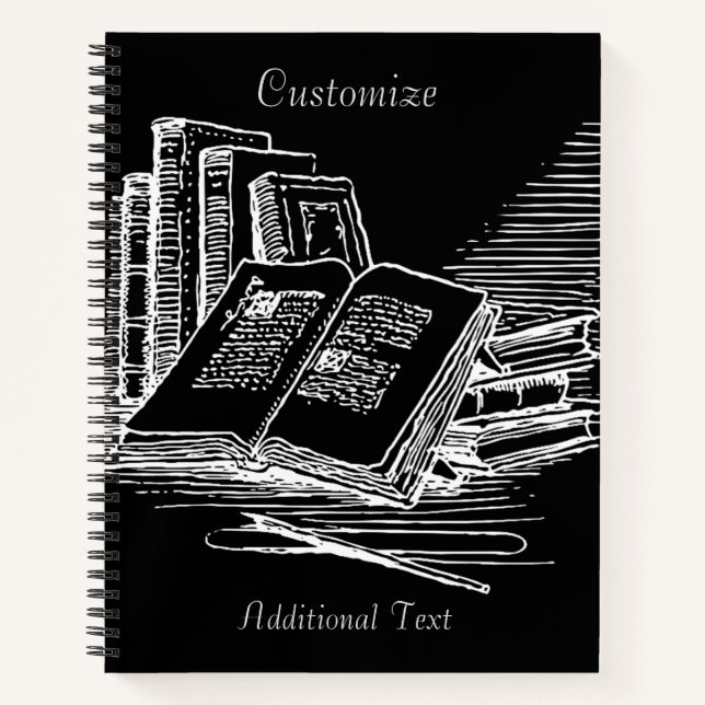 Black And White Academia Personalised  Notebook (Front)