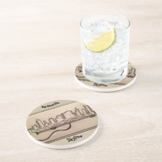 Black and White "Acoustic Skyline" Coasters