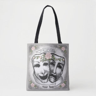 Black and White  Actor Masks Tote Bag