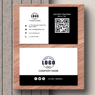 Black and White add your QR Code Business Card