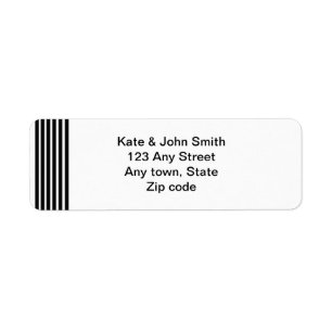 black and white address label