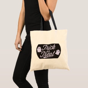 Black and White Adorable Ghosts Trick or Treat Tote Bag