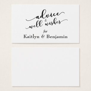Black and White Advice & Well Wishes Wedding