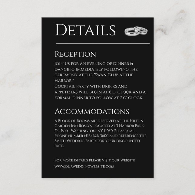 Black and White Affair-Wedding- Enclosure Card (Front)