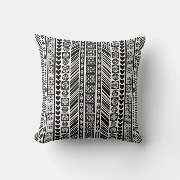 Black and white tribal throw pillows hotsell