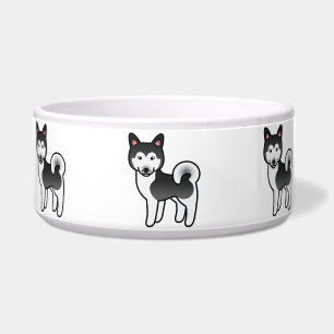 Black And White Alaskan Malamute Dog Illustration
