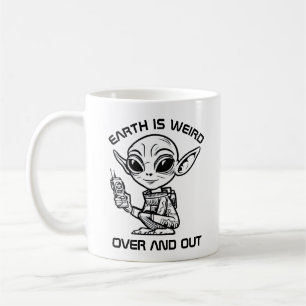 Black and White Alien Coffee Mug