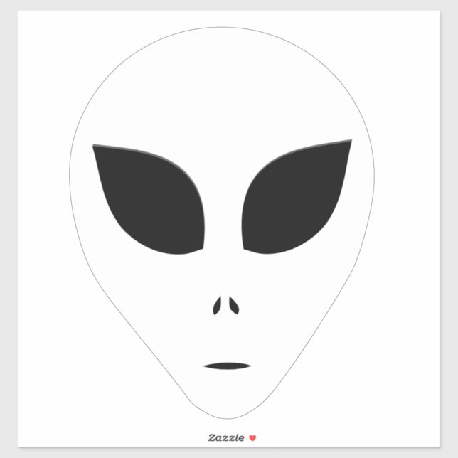 Black and White Alien Face Outline on (Sheet)