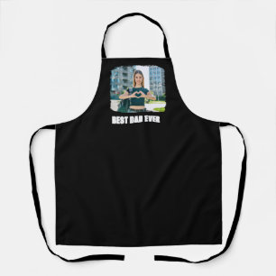 Black and White All Caps Best Dad Ever Photo Apron