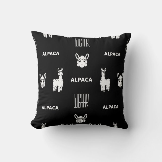 Black and White Alpaca Baby Pillow by Wighar (Front)