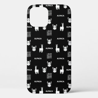 Black and White Alpaca iPhone 12 Cases by Wighar